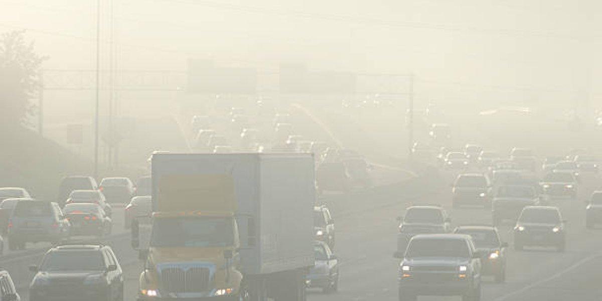 Rush hour smog on a freeway